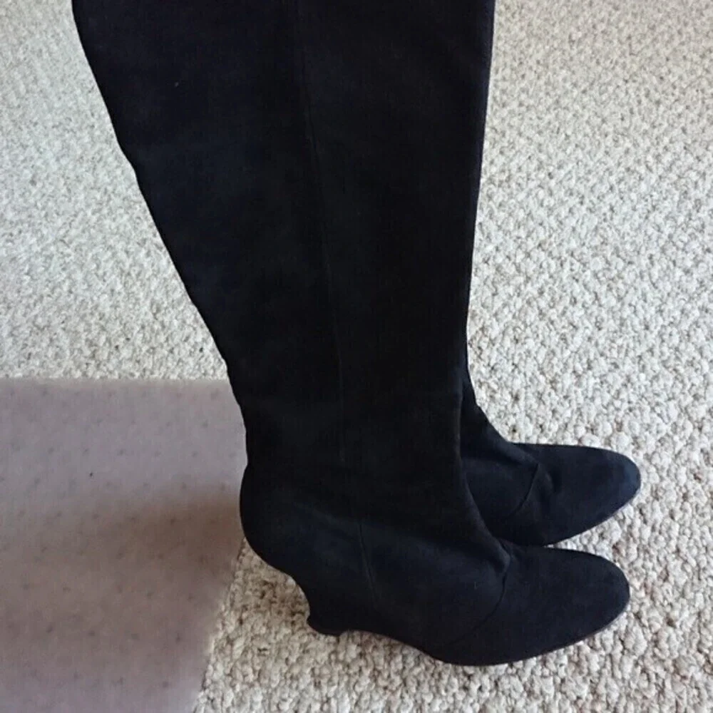 French connection black suede boots size 36.5